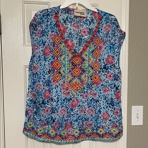 Savanna Jane Multicolor Floral Embroidered Blouse